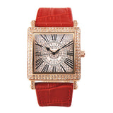 Fashion Square Rhinestone Quartz Fully Diamond Wrist Watch