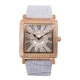 Fashion Square Rhinestone Quartz Fully Diamond Wrist Watch