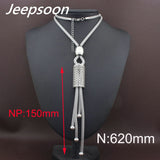 Stainless Steel Long Chain Necklace Jeepsoon NEIGAHCA