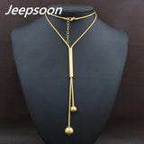 Stainless Steel Simulated Pear Long Chain Necklace Jeepsoon NEIGAFBD