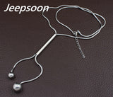 Stainless Steel Simulated Pear Long Chain Necklace Jeepsoon NEIGAFBD