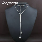 Stainless Steel Simulated Pear Long Chain Necklace Jeepsoon NEIGAFBD