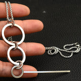 Stainless Steel Jewelry 630mm Long Charm Sweater Chain Round Necklace Pendant NEILAOBB