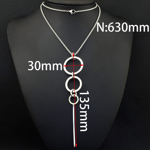 Stainless Steel Jewelry 630mm Long Charm Sweater Chain Round Necklace Pendant NEILAOBB