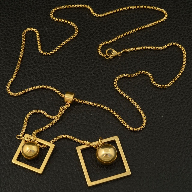 Fashion Stainless Steel 640mm Long Charm Sweater Chain Necklace Pendant NEILADBE