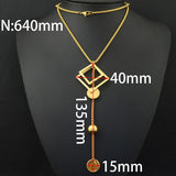 Stainless Steel 640mm Sweater Chain Necklace Pendant