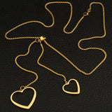 Fashion Stainless Steel 650mm Long Charm Sweater Chain Necklace Heart Pendant NEILBKBD