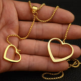 Fashion Stainless Steel 650mm Long Charm Sweater Chain Necklace Heart Pendant NEILBKBD