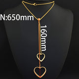 Fashion Stainless Steel 650mm Long Charm Sweater Chain Necklace Heart Pendant NEILBKBD