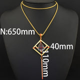 Fashion Stainless Steel Jewelry Sweater Chain Necklace Pendant