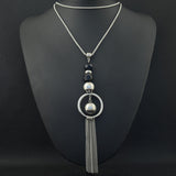 Stainless Steel Jewelry 650mm Long Charm Sweater Chain Necklace Long Round Ball Pendant NEILBQBF