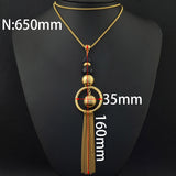 Stainless Steel Jewelry 650mm Long Charm Sweater Chain Necklace Long Round Ball Pendant NEILBQBF