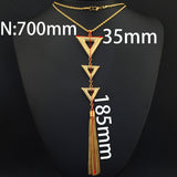 Stainless Steel 700mm Sweater Chain Necklace Long Triangle Pendant NEILBNBG