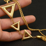 Stainless Steel 700mm Sweater Chain Necklace Long Triangle Pendant NEILBNBG