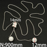 Stainless Steel 900mm Sweater Chain Ball Necklace Pendant NEILAMBB