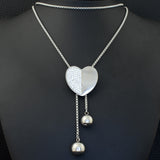 Stainless Steel 900mm Long Charm Sweater Chain Heart Necklace Pendant NEILALBB