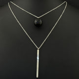 Stainless Steel Vintage Silver And Gold Necklace Ball Pendant And Earrings Sets SGHLBLBB