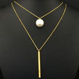 Stainless Steel Vintage Silver And Gold Necklace Ball Pendant And Earrings Sets SGHLBLBB