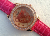 Vintage Quartz Alloy Analog Rose Gold Leopard Wristwatches