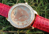 Vintage Quartz Alloy Analog Rose Gold Leopard Wristwatches