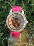 Vintage Quartz Alloy Analog Rose Gold Leopard Wristwatches