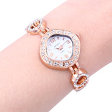 Business Alloy Strap Square Glass Retro Design Quartz Watch