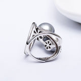 Fashion large pearl crystal elegant Ring