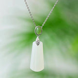 Fine Xinjiang Hetian White Natural Stone Pendants Carving Columnar Pendant