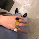 France Niche Brand Designers Fashion Geometric Gold Ring