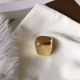 France Niche Brand Designers Fashion Geometric Gold Ring
