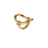 France Niche Brand Designers Fashion Geometric Gold Ring