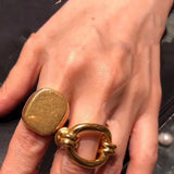 France Niche Brand Designers Fashion Geometric Gold Ring