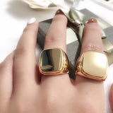 France Niche Brand Designers Fashion Geometric Gold Ring