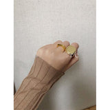 France Niche Brand Designers Fashion Geometric Gold Ring