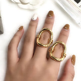 France Niche Brand Designers Fashion Geometric Gold Ring