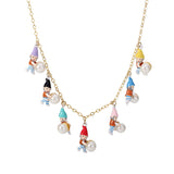 enamel glaze seven dwarfs cartoon necklace pendant