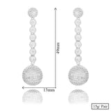 GODKI 49mm 2019 Charms Luxury Link Chain Balls Drop Earrings Full Mirco CZ Paved Cubic Zircon