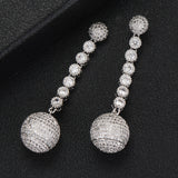 GODKI 49mm 2019 Charms Luxury Link Chain Balls Drop Earrings Full Mirco CZ Paved Cubic Zircon