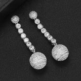 GODKI 49mm 2019 Charms Luxury Link Chain Balls Drop Earrings Full Mirco CZ Paved Cubic Zircon