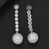 GODKI 49mm 2019 Charms Luxury Link Chain Balls Drop Earrings Full Mirco CZ Paved Cubic Zircon