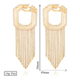 GODKI 58MM Luxury Long Tassels African Dangle Earrings Cubic Zircon Crystal CZ Dubai Indian Bridal Earrings