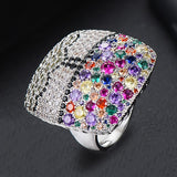 GODKI Exclusive Clouds Life Tree Colorful CZ Stacks Rings