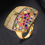 GODKI Exclusive Clouds Life Tree Colorful CZ Stacks Rings