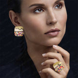 GODKI Exclusive Clouds Life Tree Colorful CZ Stacks Rings