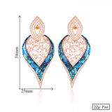 GODKI Luxury Blue Shell Cubic Zircon Party Dubai Gold Dangle  Earrings