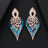 GODKI Luxury Blue Shell Cubic Zircon Party Dubai Gold Dangle  Earrings