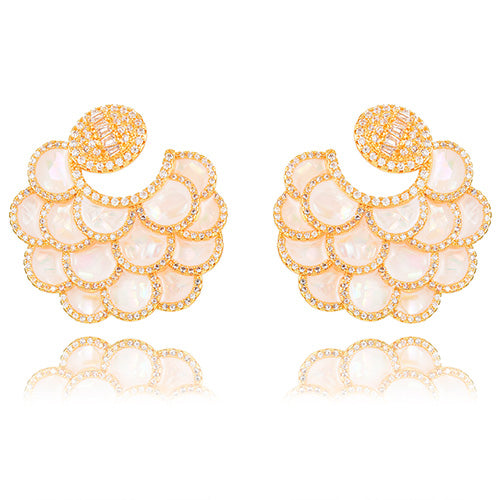 GODKI Shell Charms Multicolor AAA Crystal Stud Statement Water Drop Earrings