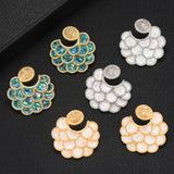 GODKI Shell Charms Multicolor AAA Crystal Stud Statement Water Drop Earrings
