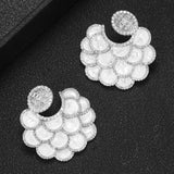 GODKI Shell Charms Multicolor AAA Crystal Stud Statement Water Drop Earrings