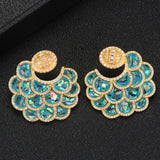GODKI Shell Charms Multicolor AAA Crystal Stud Statement Water Drop Earrings